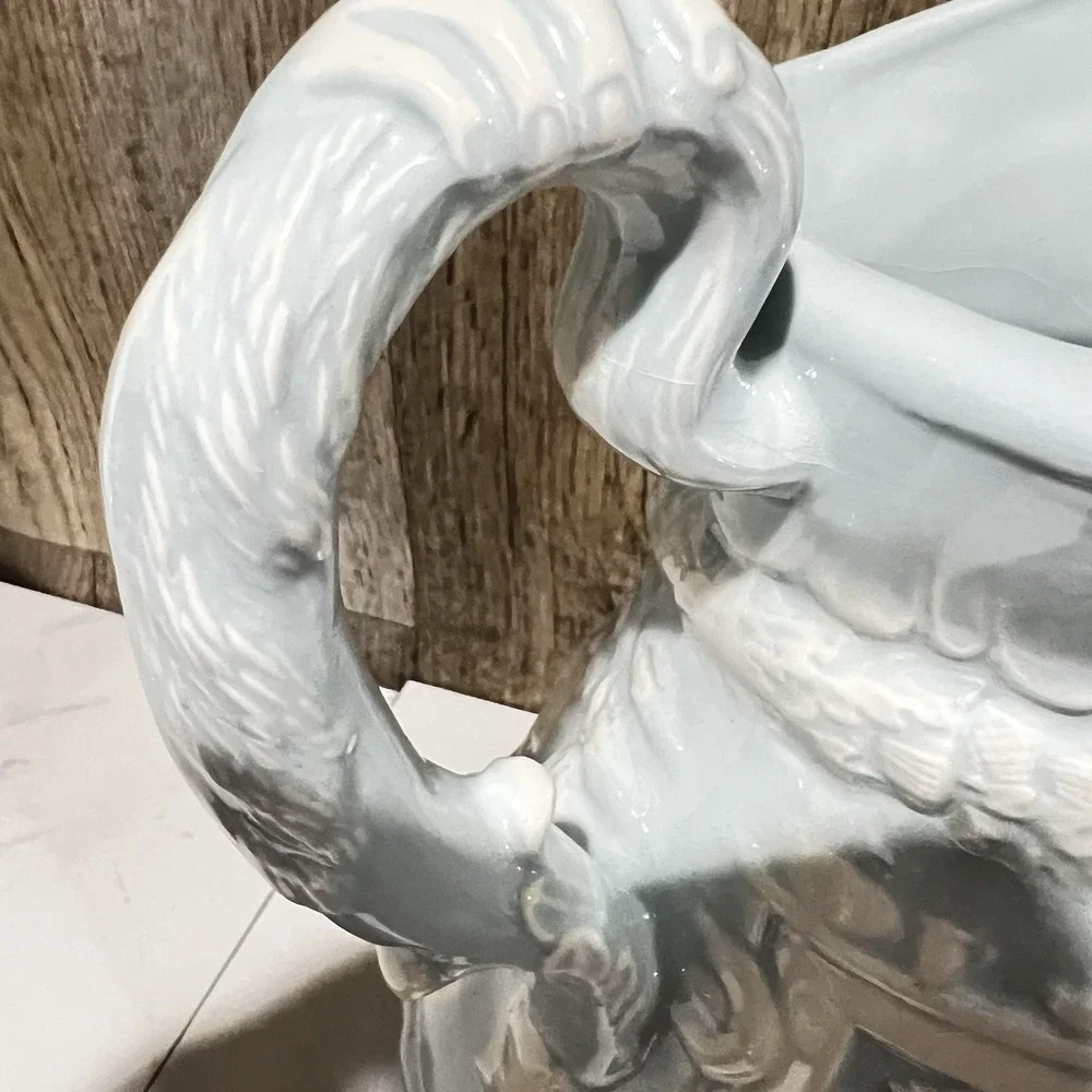 Antique Ridgway Staffordshire Tam O Shanter Lg Pitcher Jug Relief Light Blue 10
